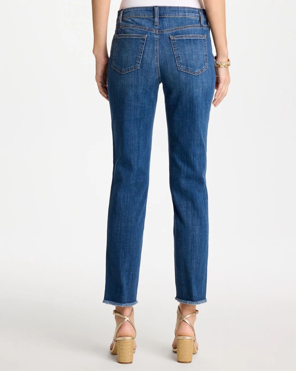 Petite Girlfriend Fray Hem Ankle Jeans