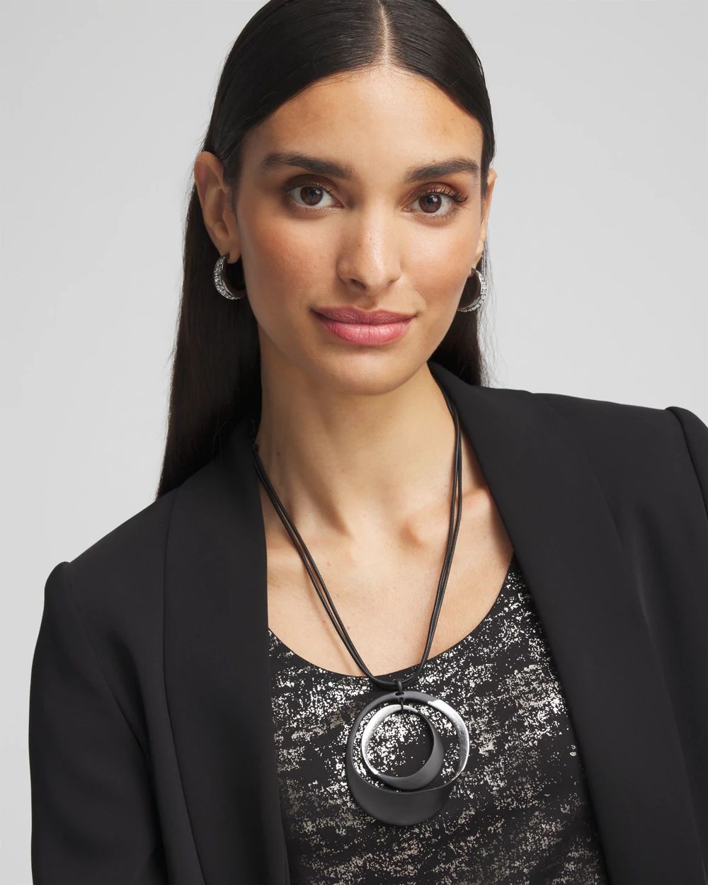 Silver-tone Circle Pendant Necklace