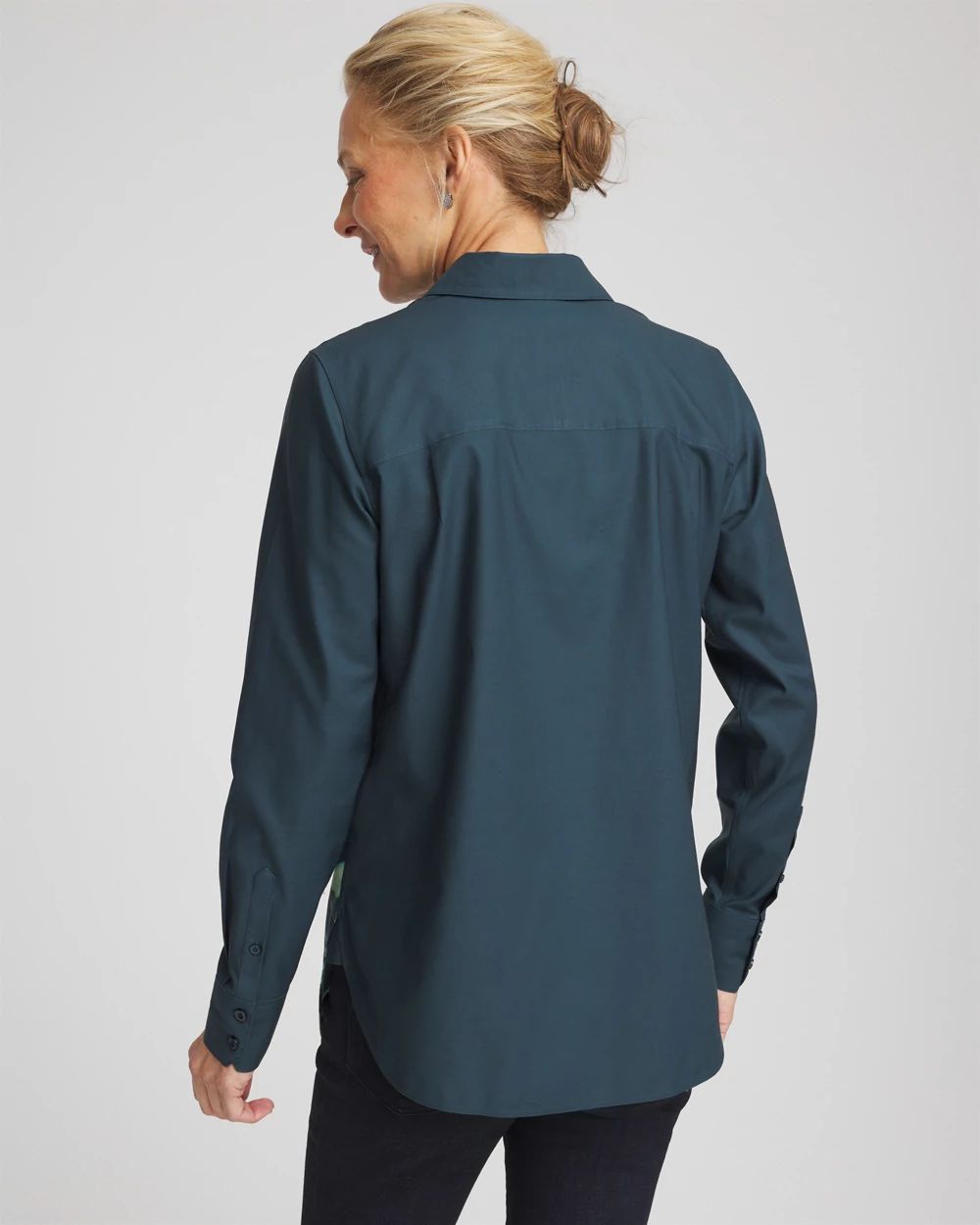 No Iron™ Glacial Flora Sateen Shirt click to view larger image.