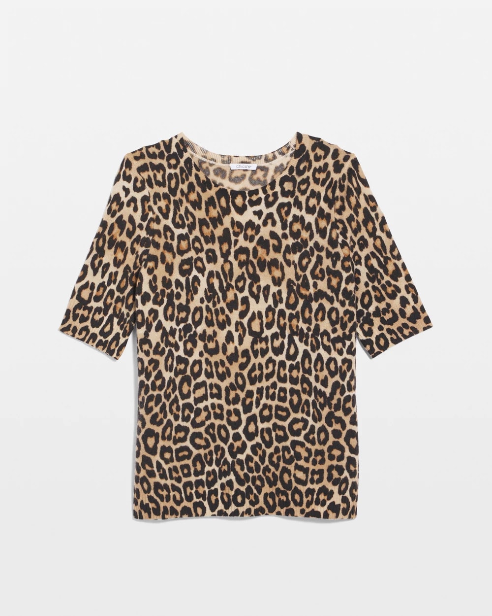 Cashmere Animal Elbow-Sleeve Pullover