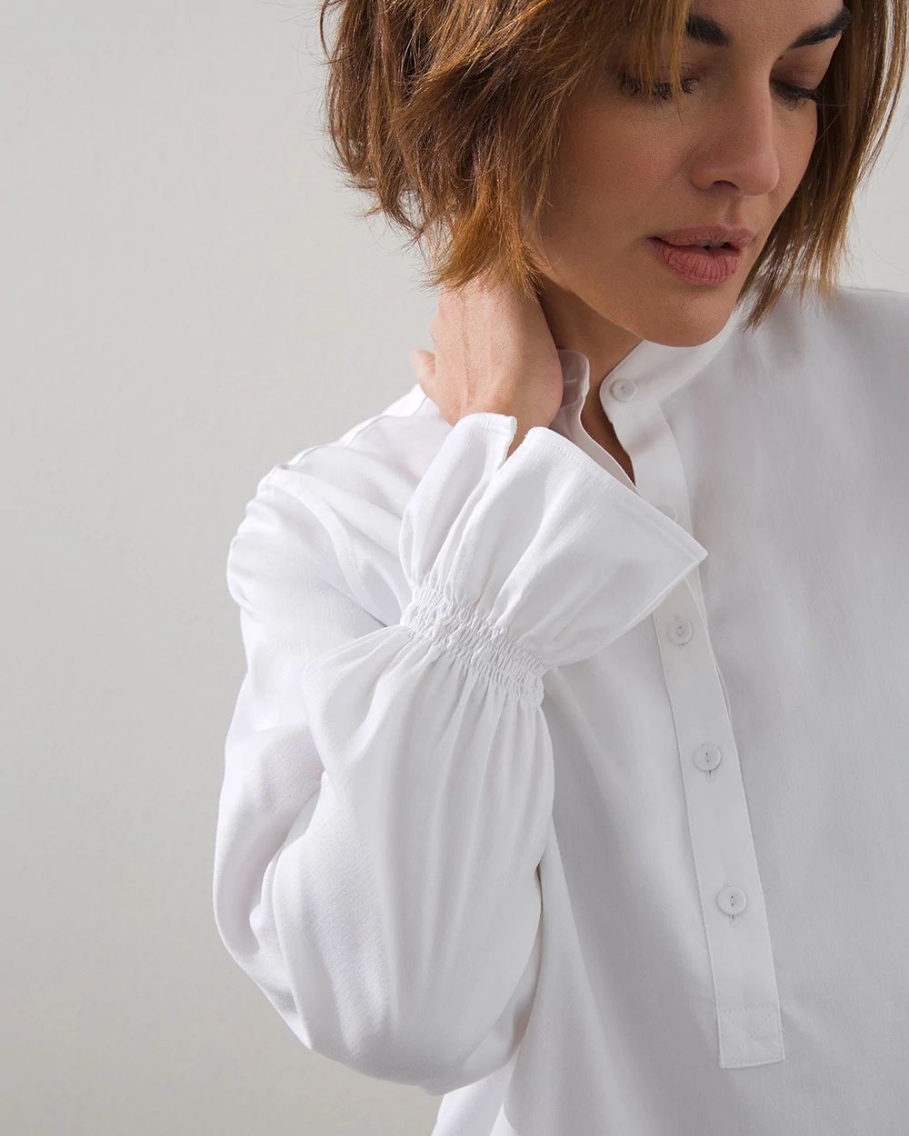 No-Iron Stretch Pullover Top