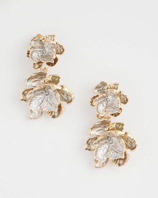 Painted Flower Linear Earrings