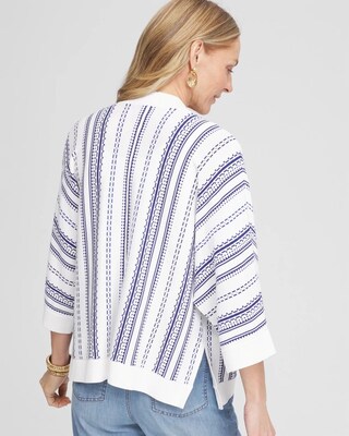 Island Motif Embroidered Cardigan click to view larger image.