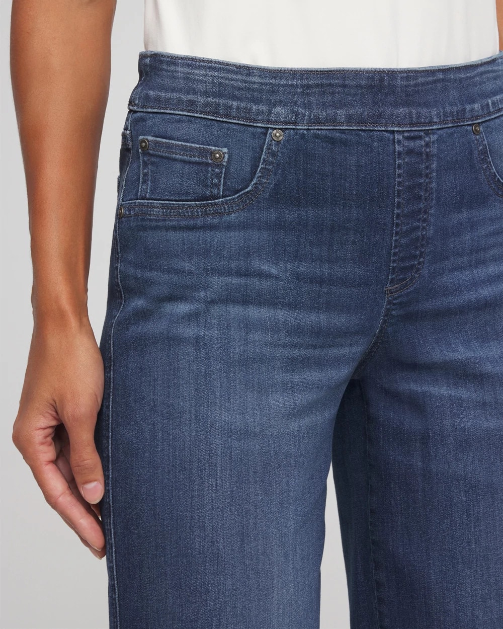 Petite Pull-On Wide-Leg Jeans