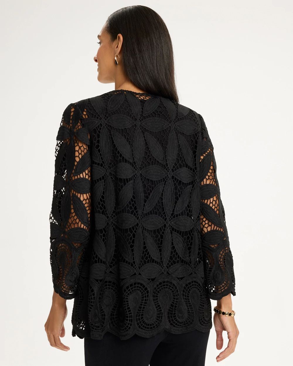 Travelers™ Collection Macramé Lace Jacket click to view larger image.