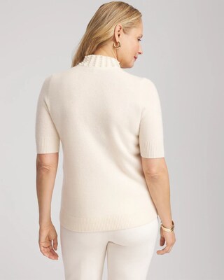 Cashmere Pearl Mockneck Sweater click to view larger image.