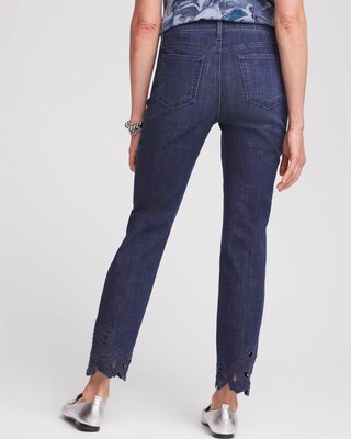 Girlfriend Floral Cutwork Ankle Jeans click to view larger image.
