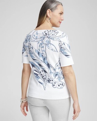 Floral Bateau Neck Tee
