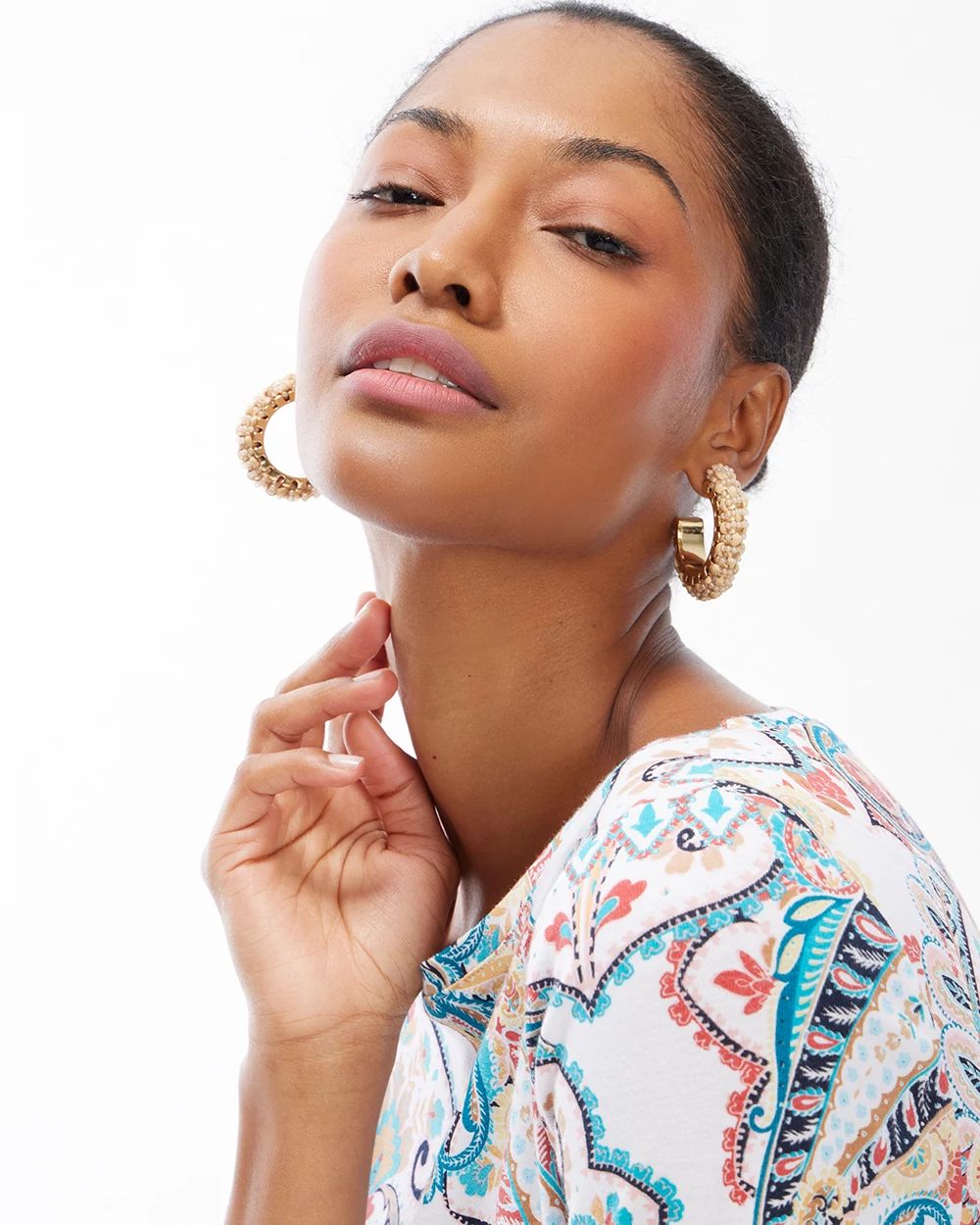 Paisley Pima Elbow Sleeve Tee