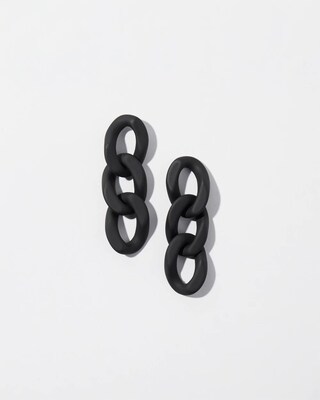 Black Drop Link Earrings