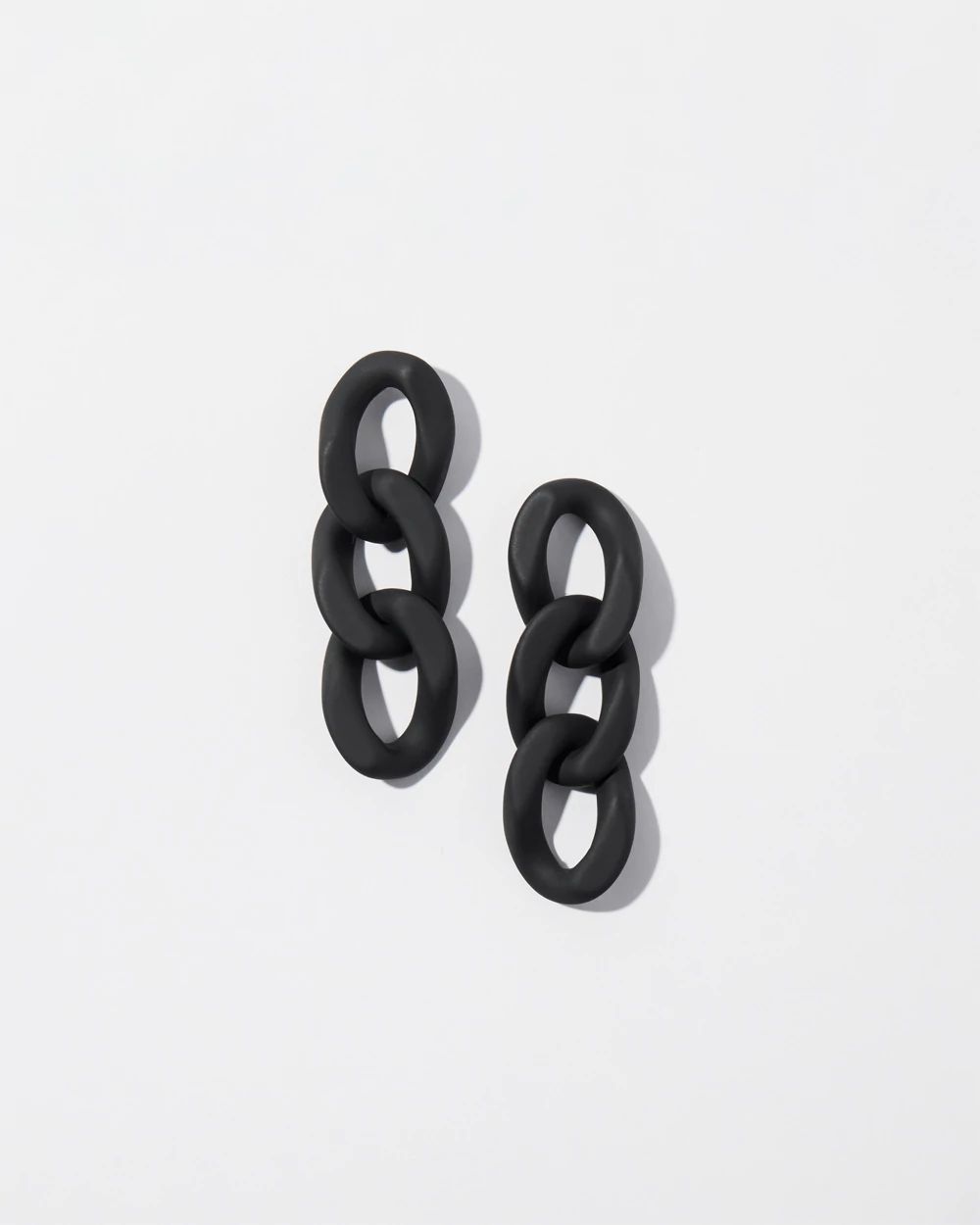 Black Drop Link Earrings