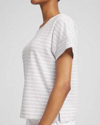 Zenergy® UPF Knit Metallic Striped Tee click to view larger image.
