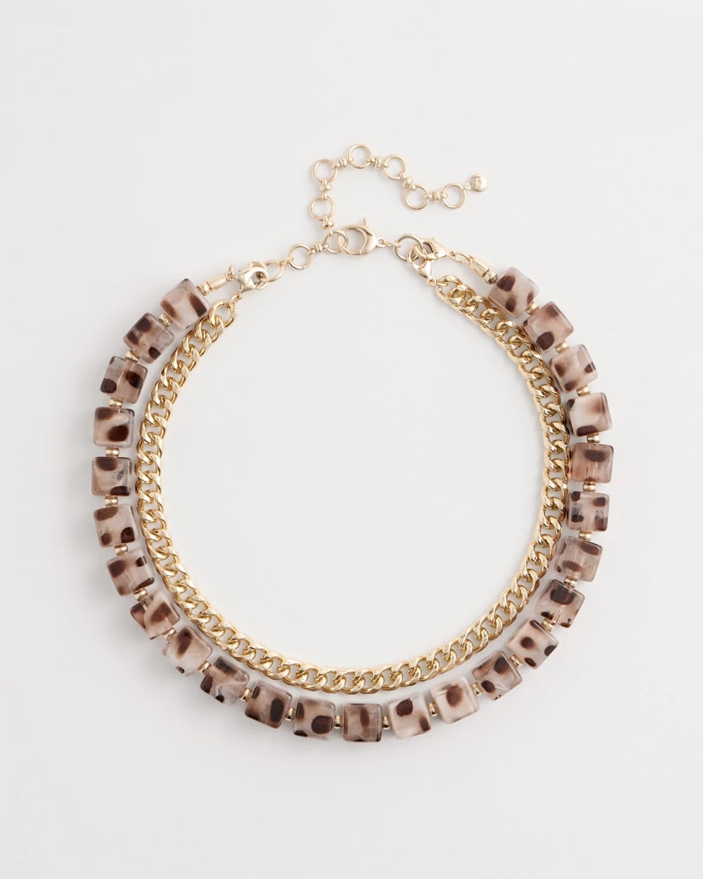 Cubed Tortoise Goldtone Double-Strand Necklace
