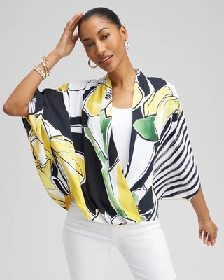Floral Surplice Poncho