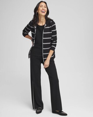 Zenergy® Luxe Reversible Stripe Cardigan click to view larger image.