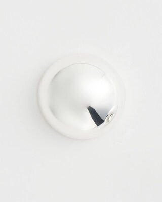 No Droop® Silver Tone Bead Stud Earrings click to view larger image.
