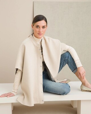 Zip Snap Poncho Cape