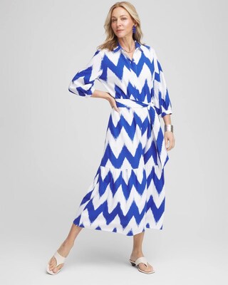 Chevron Striped Shirtdress click to view larger image.
