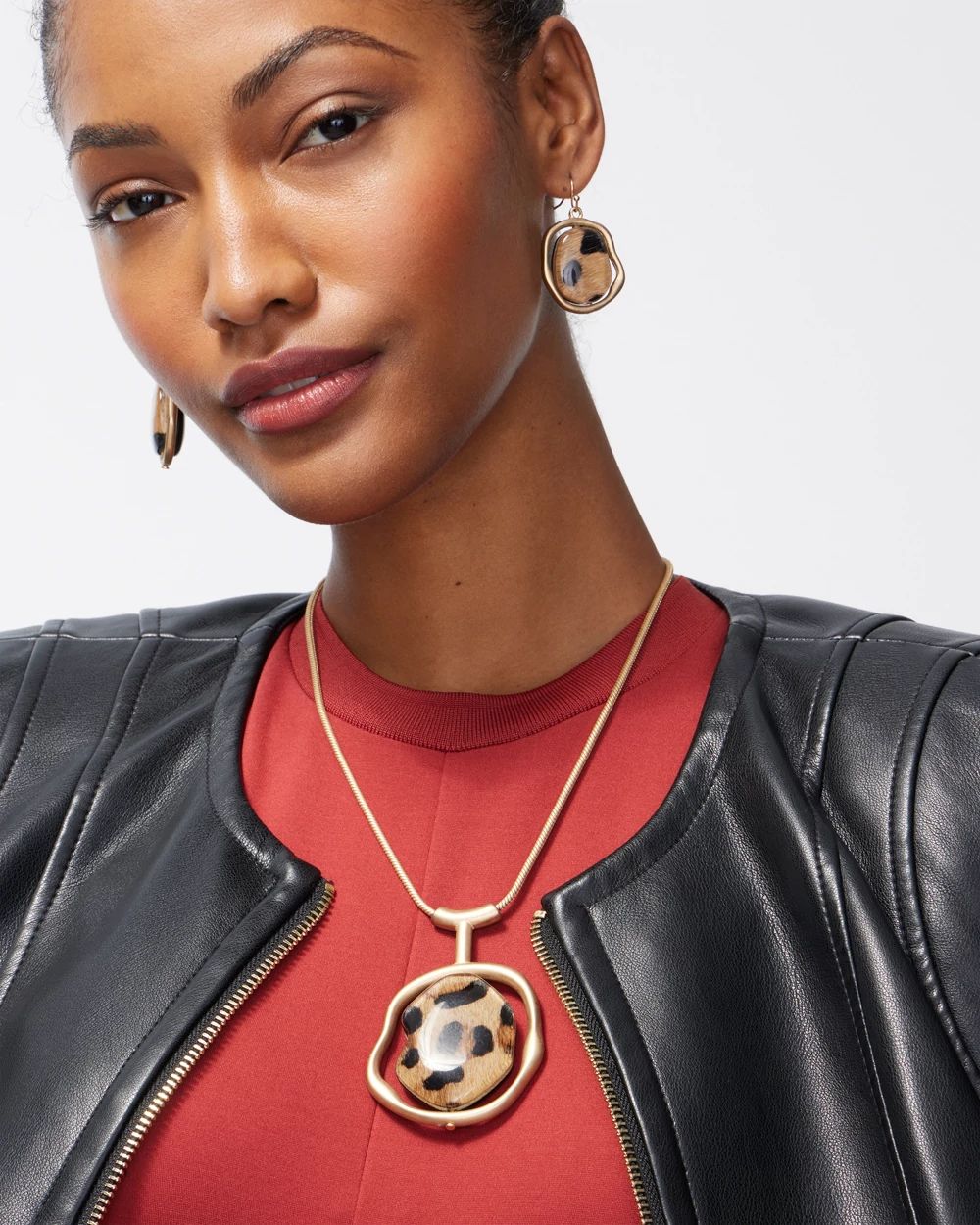 Animal Print Modern Pendant Necklace