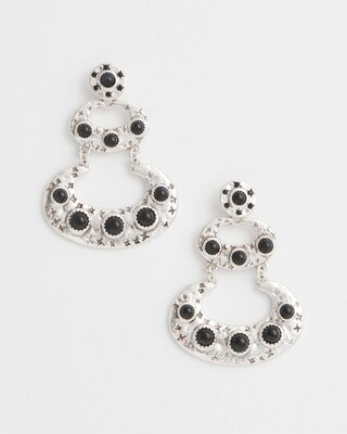 Black & Silver Drop Earrings click to view larger image.