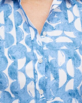No Iron™ 3/4 Sleeve Half Moon Shirt