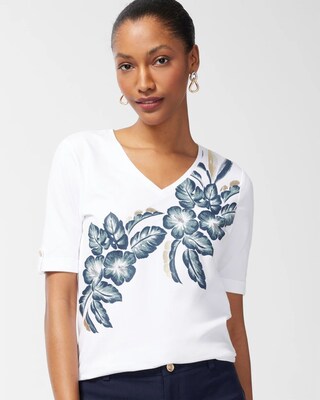 Floral Sequin Tee