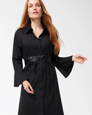 Black Label Poplin Shirt Dress