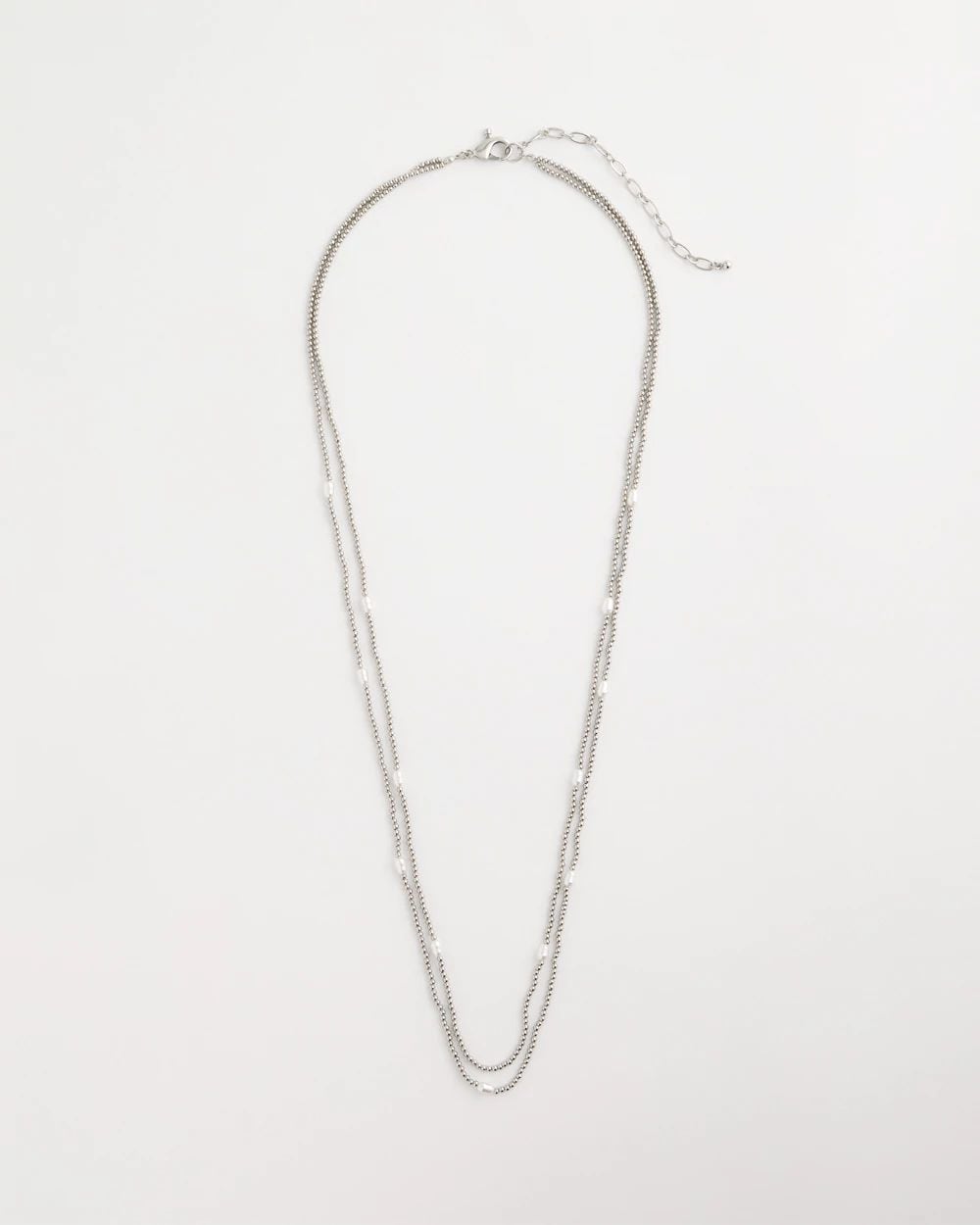 Pearlescent Bead Ball Long Necklace