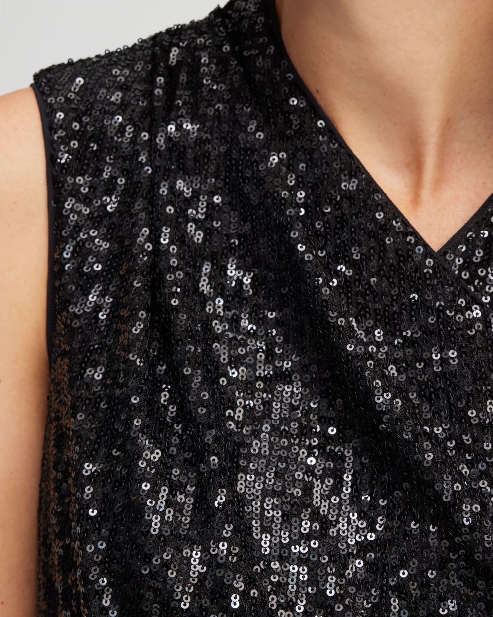 Black Label Sequin Shell Top