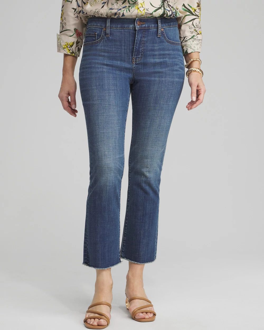 Petite Girlfriend Fray Hem Kick Flares