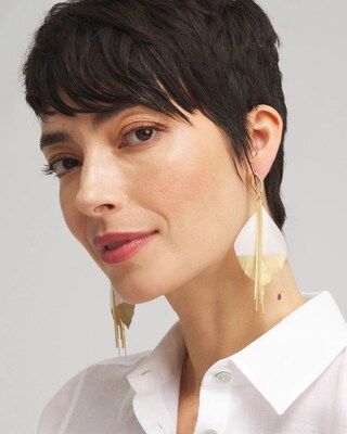 No Droop™ White Fringe Earrings