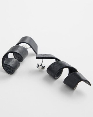 Leather Twist Linear Earrings
