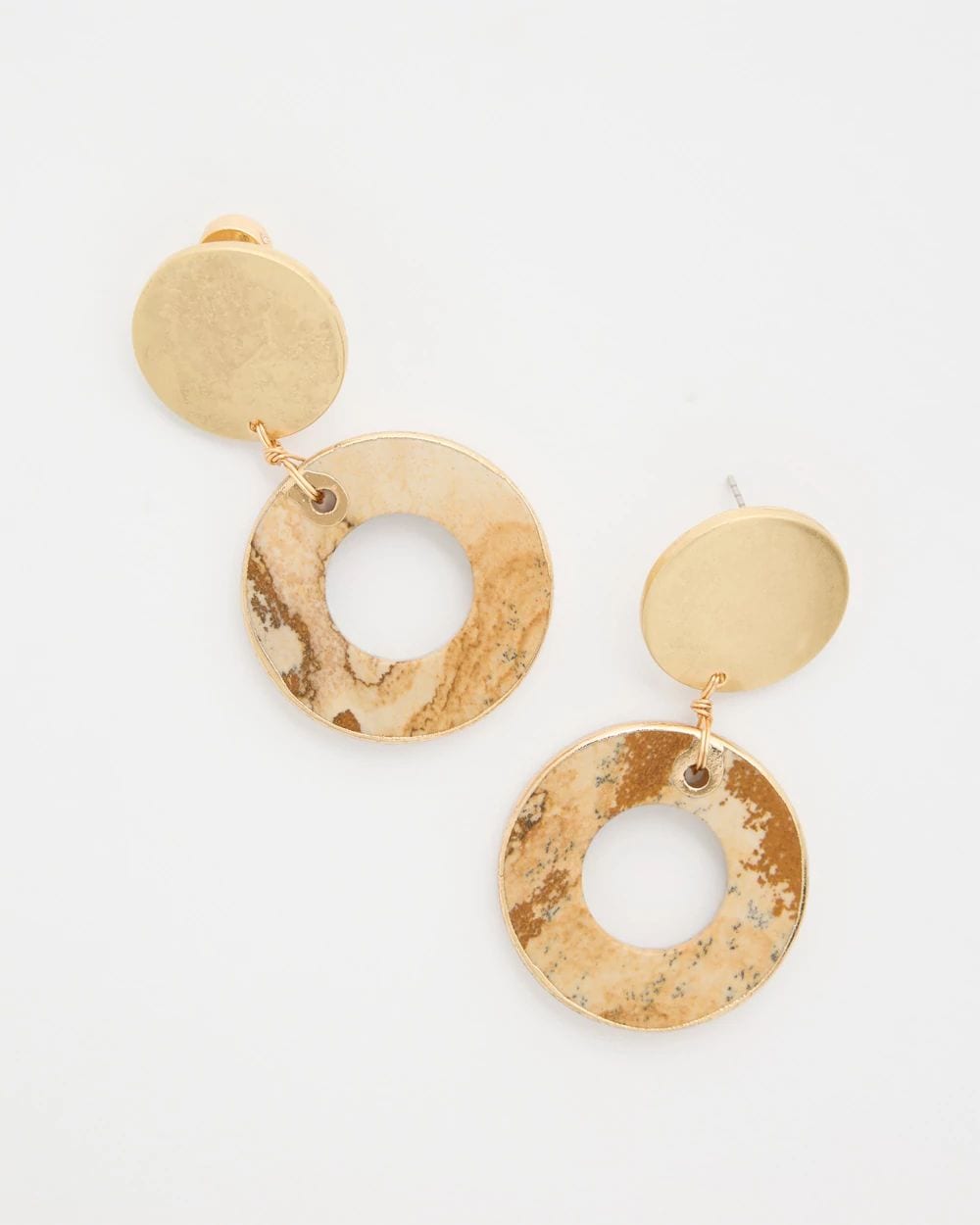 Neutral Jasper Stone Drop Earrings click to view larger image.