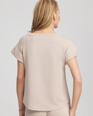Zenergy® Scuba Embellished Short-Sleeve Top click to view larger image.