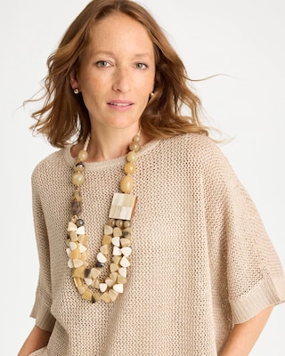 Chico's Originals Faux Horn Geo Necklace click to view larger image.