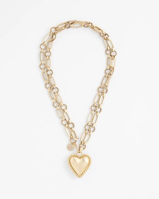 Gold-Tone Heart Necklace click to view larger image.