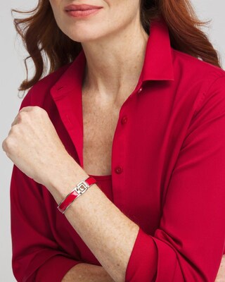 Chico's Click Red Bangle Bracelet