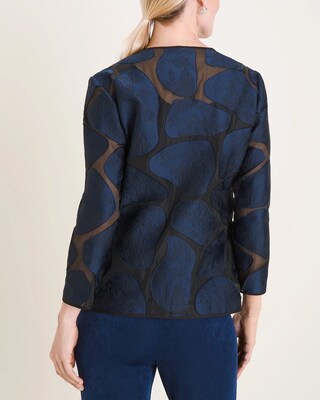 Travelers Collection Giraffe-Print Organza Jacquard Jacket