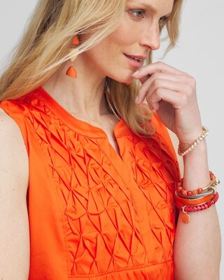 Poplin Smocked Midi Dress click to view larger image.