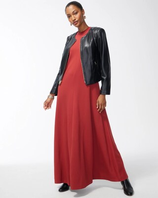 Ponte Rib Trim Maxi Dress
