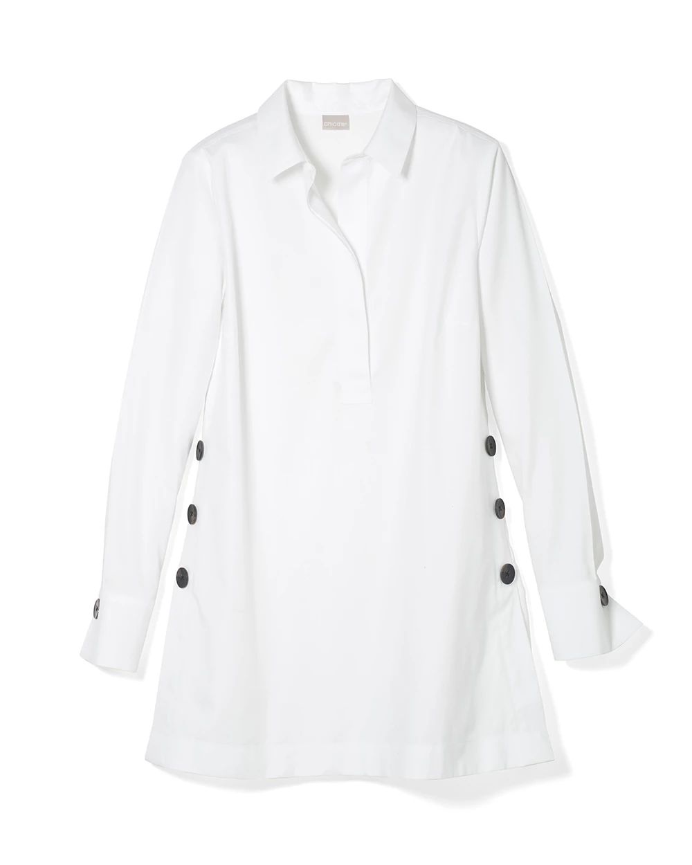 No-Iron Oxford Button-Detail Tunic