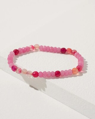 Pink Jade and Agate Stretch Bracelet