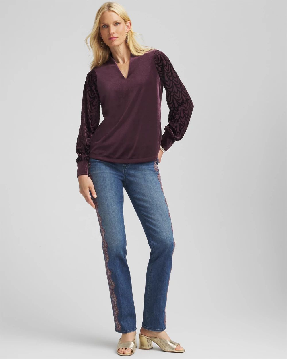 Art Deco Velvet Burnout Top click to view larger image.