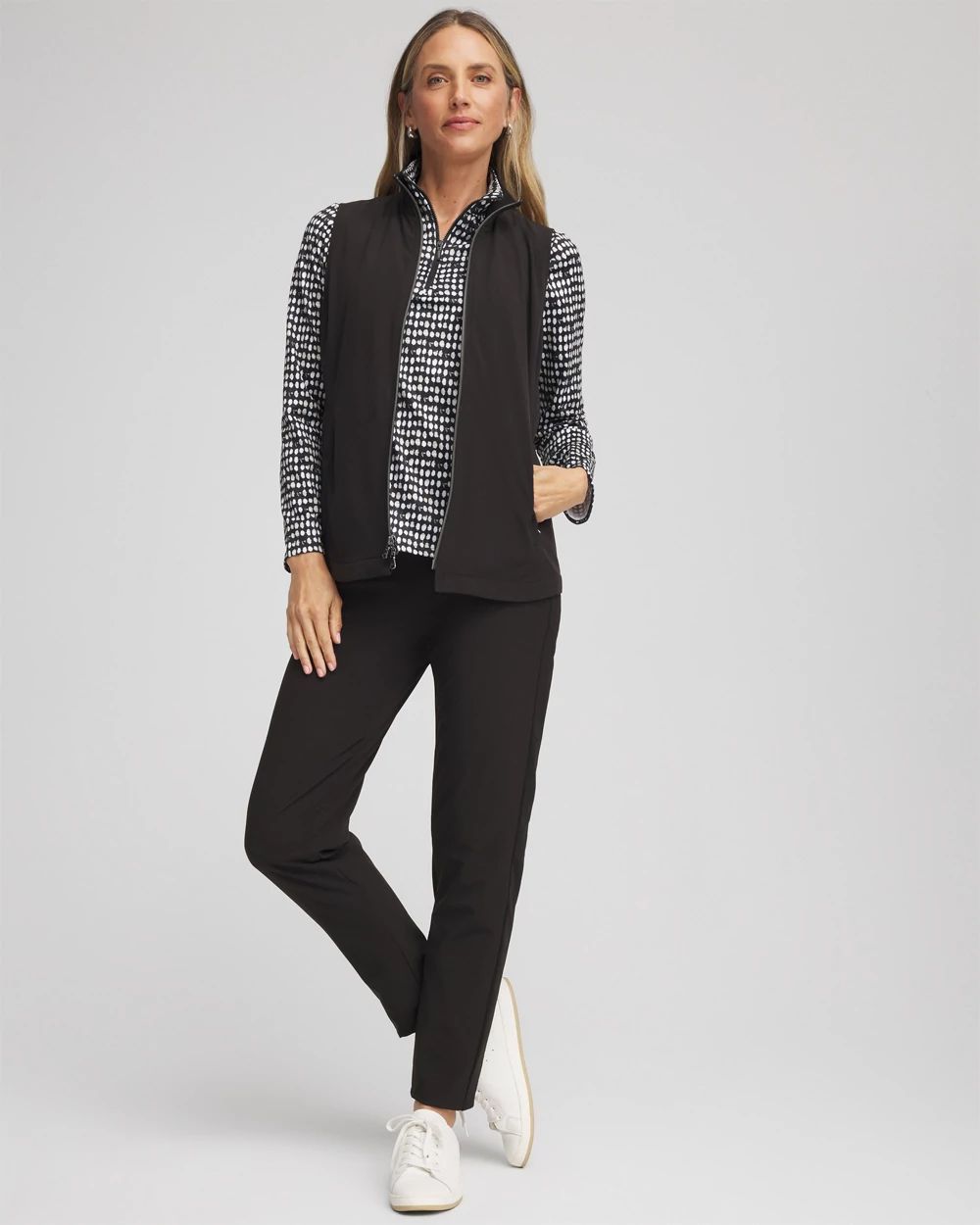 Zenergy® UPF Printed Half-Zip Mockneck Top