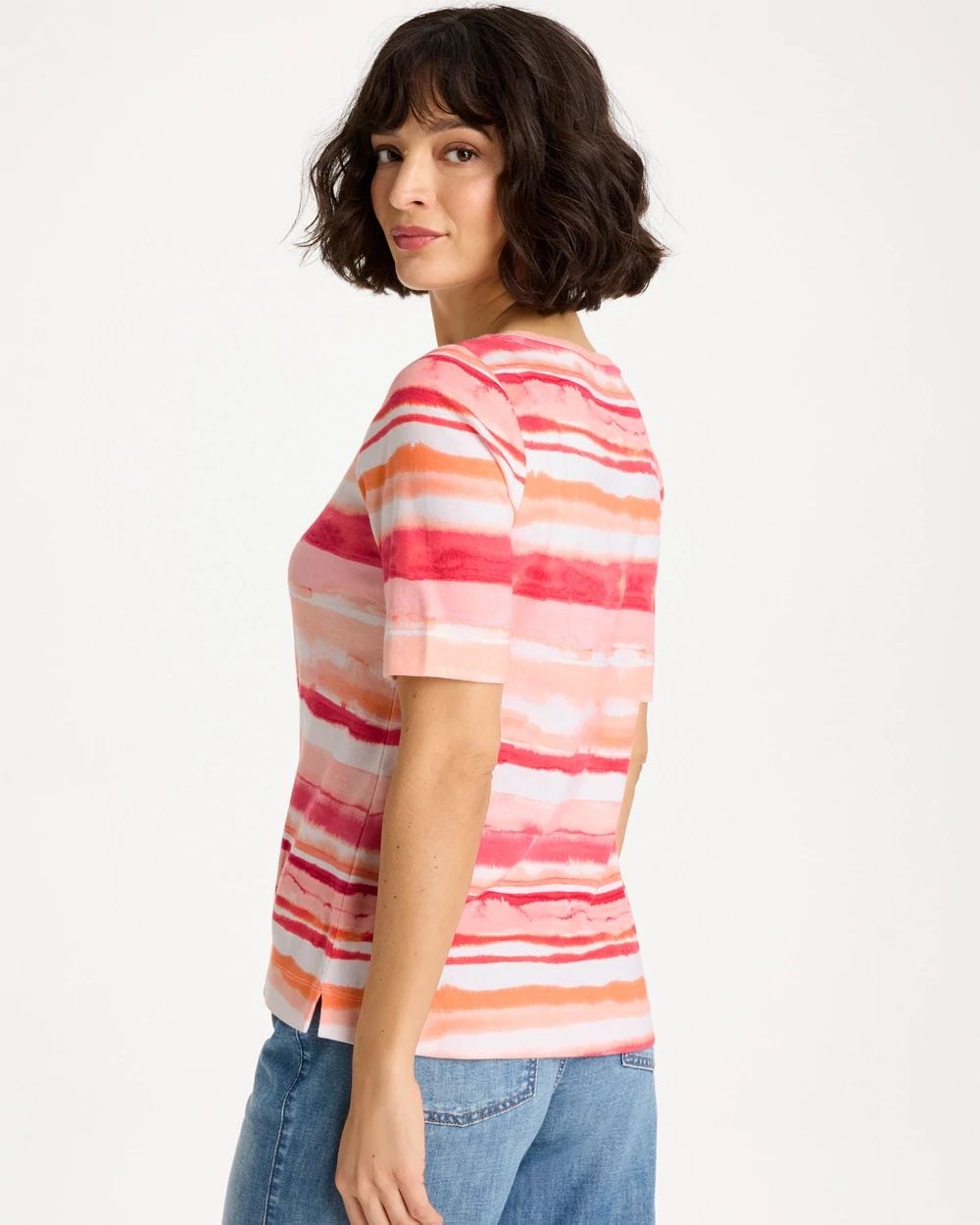 Grotto Mist Pima Elbow Sleeve Tee