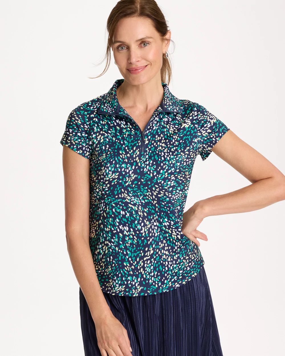 Zenergy® UPF Dots Half Zip Polo