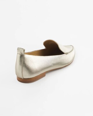 Gold Metallic Leather Loafer click to view larger image.