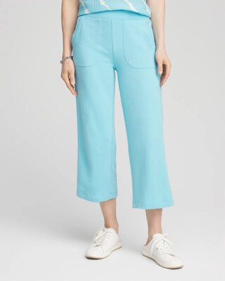 Zenergy® French Terry Gauze-Inset Cropped Pants