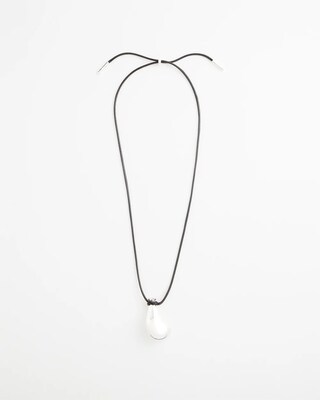 Silvertone Adjustable Pendant Necklace click to view larger image.
