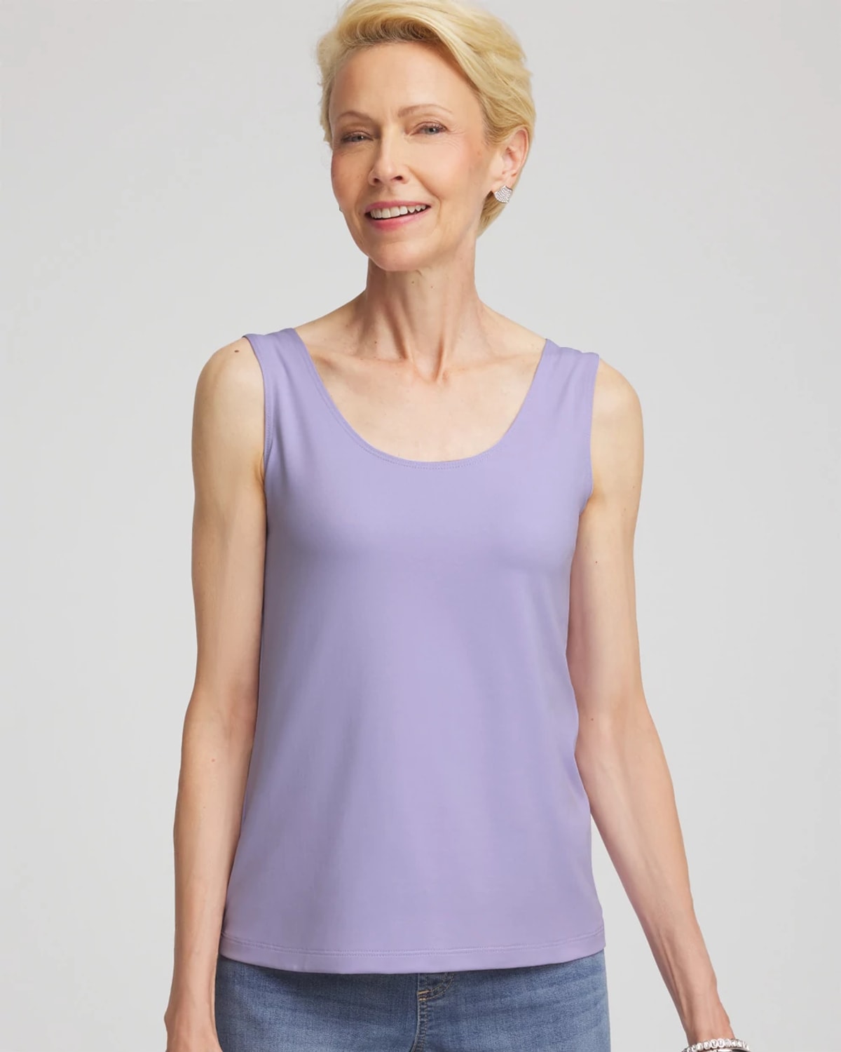 Chico's Microfiber Tank In Lilac Mist In Purple